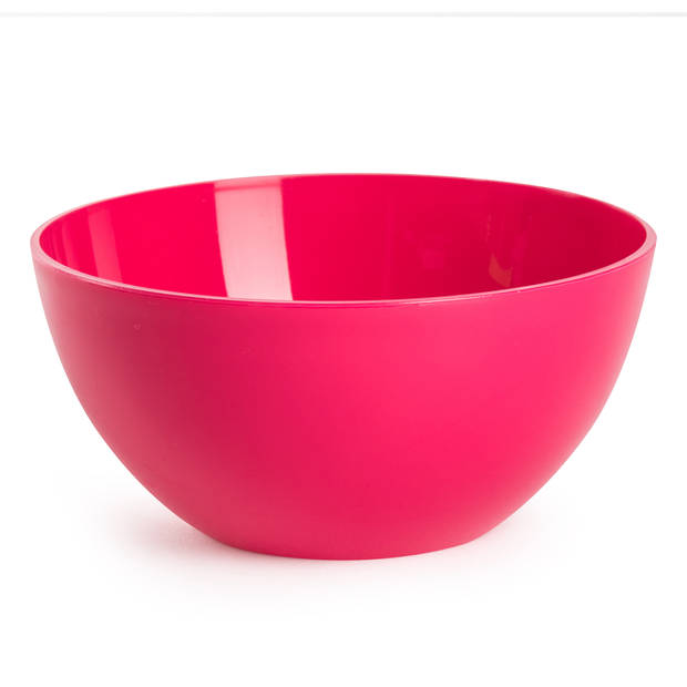 Plasticforte kommetjes/schaaltjes - 4x - dessert/ontbijt - kunststof - D17 x H7 cm - fuchsia roze - Kommetjes