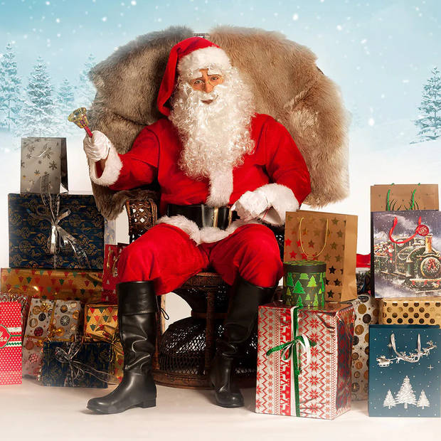 Kerstmannen riem - zwart - 145 cm - volwassenen - Verkleedattributen