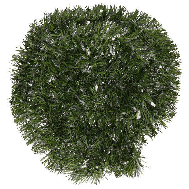 Decoris folieslinger - 2x - groen/transparant - 270 x 7,5 cm - Kerstslingers