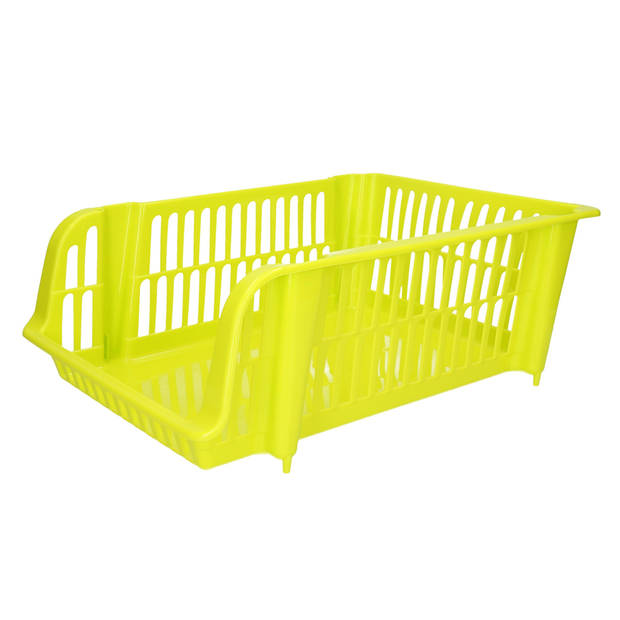 Plasticforte Stapelbare opbergmand - Groen - 16L - kunststof - 38 x 28 x 15 cm - Opbergmanden