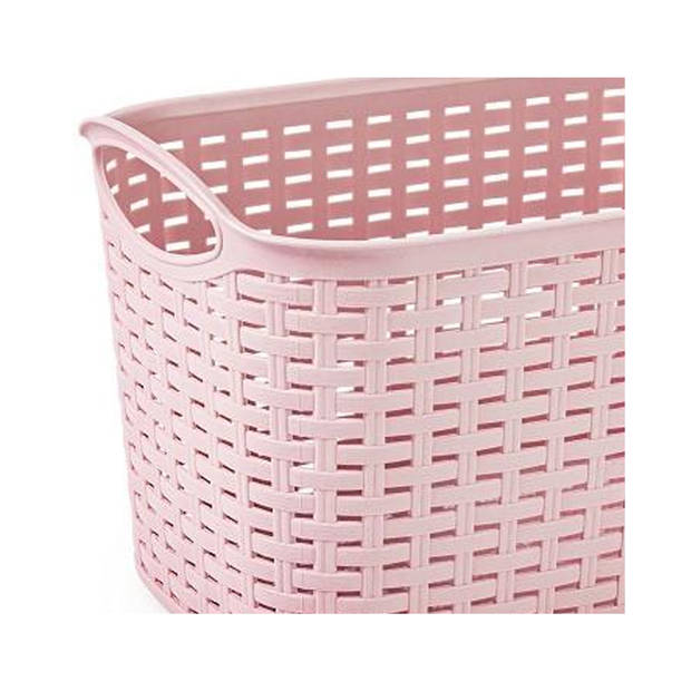 Plasticforte opbergmand/kastmandje - 19 liter - roze - kunststof - 29 x 39 x 25 cm - Opbergbox