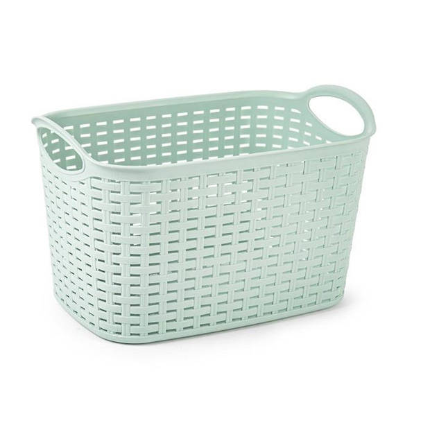 Plasticforte opbergmand/kastmandje - 19 liter - mintgroen - kunststof - 29 x 39 x 25 cm - Opbergmanden