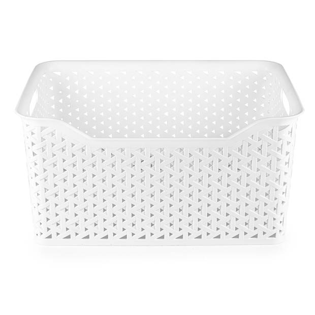Plasticforte opbergmand/kastmandje - 18 liter - ivoor wit - kunststof - 29 x 39 x 19 cm - Opbergbox