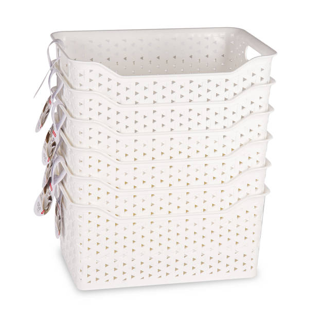 Plasticforte opbergmand/kastmandje - 18 liter - ivoor wit - kunststof - 29 x 39 x 19 cm - Opbergbox