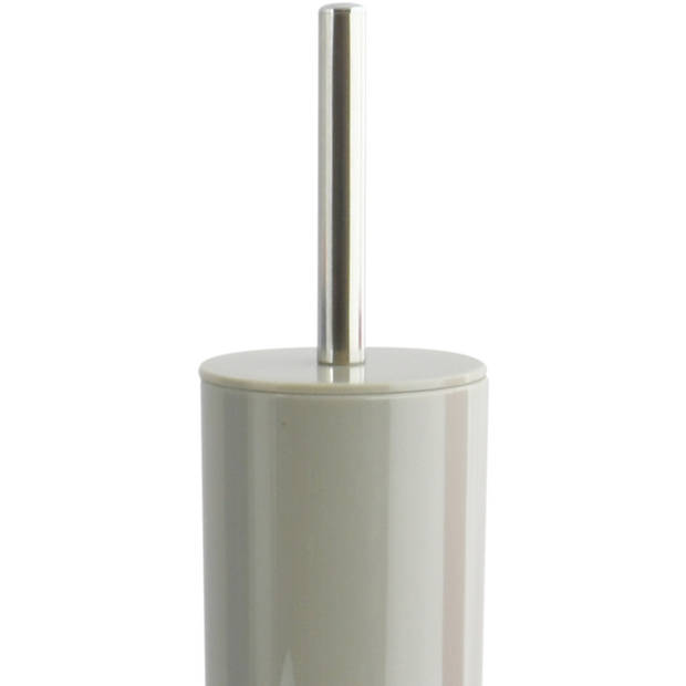 MSV Toiletborstel in houder 38 cm/zeeppompje set Moods - kunststof - beige - Badkameraccessoireset