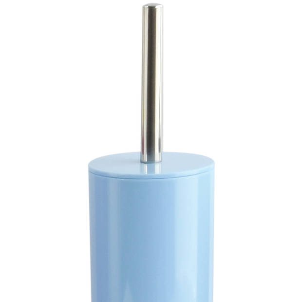 MSV Porto Toilet/wc-borstel in houder - kunststof - pastel blauw - 38 cm - Toiletborstels