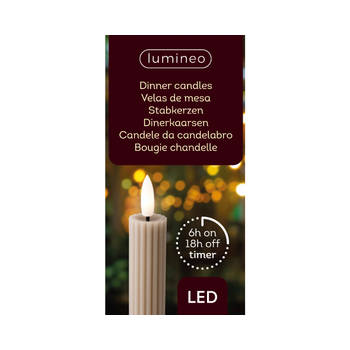 Lumineo - LED dinerkaars d2h24 cm lgrs/wwt 2st III kerst