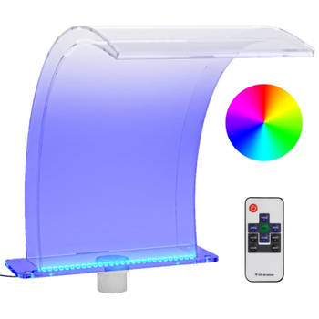 vidaXL Zwembadfontein met RGB LED's en aansluitset 50 cm acryl