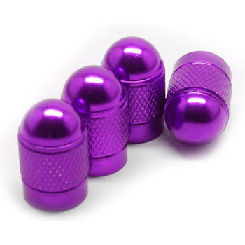 TT-products ventieldoppen Purple Bullets aluminium 4 stuks paars - auto ventieldop - ventieldopjes