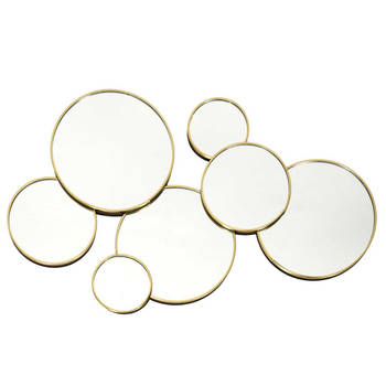 Wanddecoratie Wandspiegel Rond 7-in-1 Metaal 57x35x2 cm - Goud