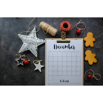 Inductiebeschermer - Kerst Kalender - 89.6x51.6 cm