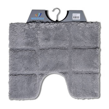 Wicotex-Toiletmat ruit grijs-Antislip onderkant-WC mat-met uitsparing
