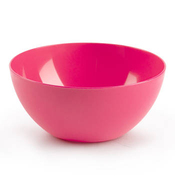 Plasticforte kommetjes/schaaltjes - dessert/ontbijt - kunststof - D17 x H8 cm - fuchsia roze - Kommetjes