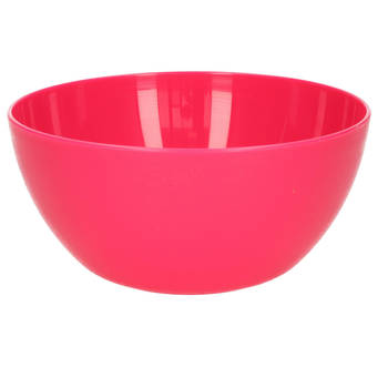 Plasticforte kommetjes/schaaltjes - dessert/ontbijt - kunststof - D14 x H6 cm - fuchsia roze - Kommetjes