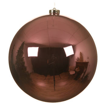 1x stuks grote kunststof kerstballen lippenstift roze 14 cm glans - Kerstbal