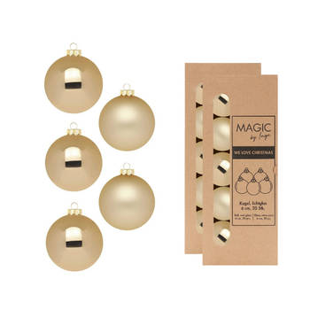 Kerstballen van glas - 40x - brokaat goud- 6 cm -milieubewust verpakt - Kerstbal