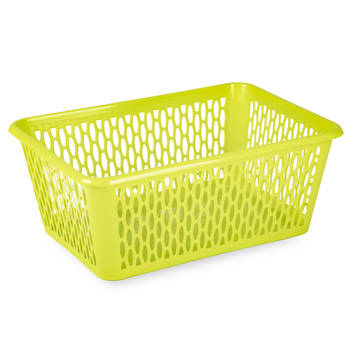 Plasticforte opbergmand/kastmandje - 6,5 liter - groen - kunststof - 20 x 30 x 11 cm - Opbergmanden