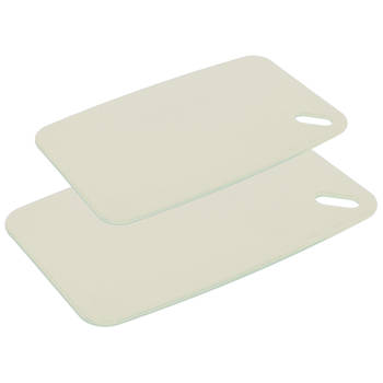 Snijplanken - set van 2 - kunststof - creme wit - 30/35 cm - Snijplanken