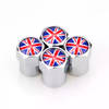 TT-products ventieldoppen aluminium Britse vlag zilver 4 stuks