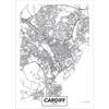 Canvas city map Cardiff 30X40cm