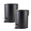 Nordix Pedaalemmer - 3 Liter - 2 Stuks - Badkamer - Toilet - Zwart - Metaal