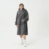 SOPHIE Oversized Hoodie - 70x110 cm - Hoodie & deken in één - extra grote kabeltrui met capuchon - Charcoal Gray - antra