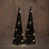 Anna Collection LED piramide kerstboom -2x - H40 cm - zwart -kunststof - kerstverlichting figuur