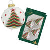 Krebs kerstballen - 16x stuks - wit met kerstboom - glas - 7 cm - Kerstbal