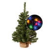 Mini kerstboom - groen - met paarden thema verlichting - H60 cm - Kunstkerstboom