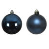 4x stuks glazen kerstballen donkerblauw 10 cm glans en mat - Kerstbal