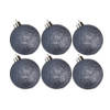 6x stuks kunststof glitter kerstballen donkerblauw 6 cm - Kerstbal