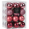 Christmas Decoration kerstballen 32x -roze-5 cm -kunststof - Kerstbal