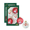 8x stuks luxe glazen kerstballen 7 cm wit en rood met sneeuwpop - Kerstbal