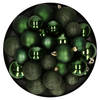 Kerstballen - 30x - donkergroen - 4, 5, 6 cm - kunststof - mat-glans-glitter - Kerstbal