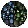 Kerstballen 60x stuks - mix donkergroen/donkerblauw - 4-5-6 cm - kunststof - Kerstbal