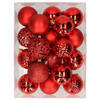 37x stuks kunststof kerstballen rood 6 cm - Kerstbal