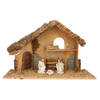 Complete kerststal met 3x st kerststal beelden - 50 x 23 x 31 cm - Kerststallen