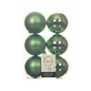 Decoris Kerstballen - 6x st - groen - D8 cm - kunststof - Kerstbal