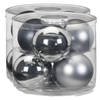12x stuks glazen kerstballen 10 cm grijs glans en mat - Kerstbal