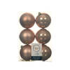 Decoris Kerstballen - 6x st - toffee bruin - D8 cm - kunststof - Kerstbal