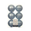 6x stuks kunststof kerstballen lichtblauw 8 cm glans/mat - Kerstbal