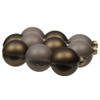 12x stuks glazen kerstballen eucalyptus grijs/bruin 8 cm mat/glans - Kerstbal