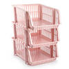 Plasticforte Stapelbare opbergmand - Oud roze - 16L - kunststof - 38 x 28 x 15 cm - Opbergmanden