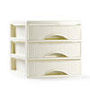 Plasticforte Ladeblokje/bureau organizer met 3x lades - creme wit - L18 x B23 x H17 cm - Ladeblok