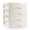 Plasticforte Ladeblokje/bureau organizer met 4x lades - ivoor wit - L18 x B21 x H23 cm - Ladeblok