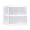 Plasticforte Ladeblokje/bureau organizer 2x lades - transparant/wit - L26 x B36 x H25 cm - Ladeblok