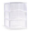 Plasticforte Ladeblokje/bureau organizer 3x lades - transparant - L26 x B37 x H37 cm - Ladeblok