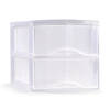 Plasticforte Ladeblokje/bureau organizer 2x lades - transparant - L26 x B36 x H25 cm - Ladeblok