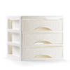 Plasticforte Ladeblokje/bureau organizer met 3x lades - ivoor wit - L18 x B23 x H17 cm - Ladeblok