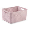Plasticforte opbergmand/kastmandje - 18 liter - roze - kunststof - 28 x 38 x 19 cm - Opbergbox